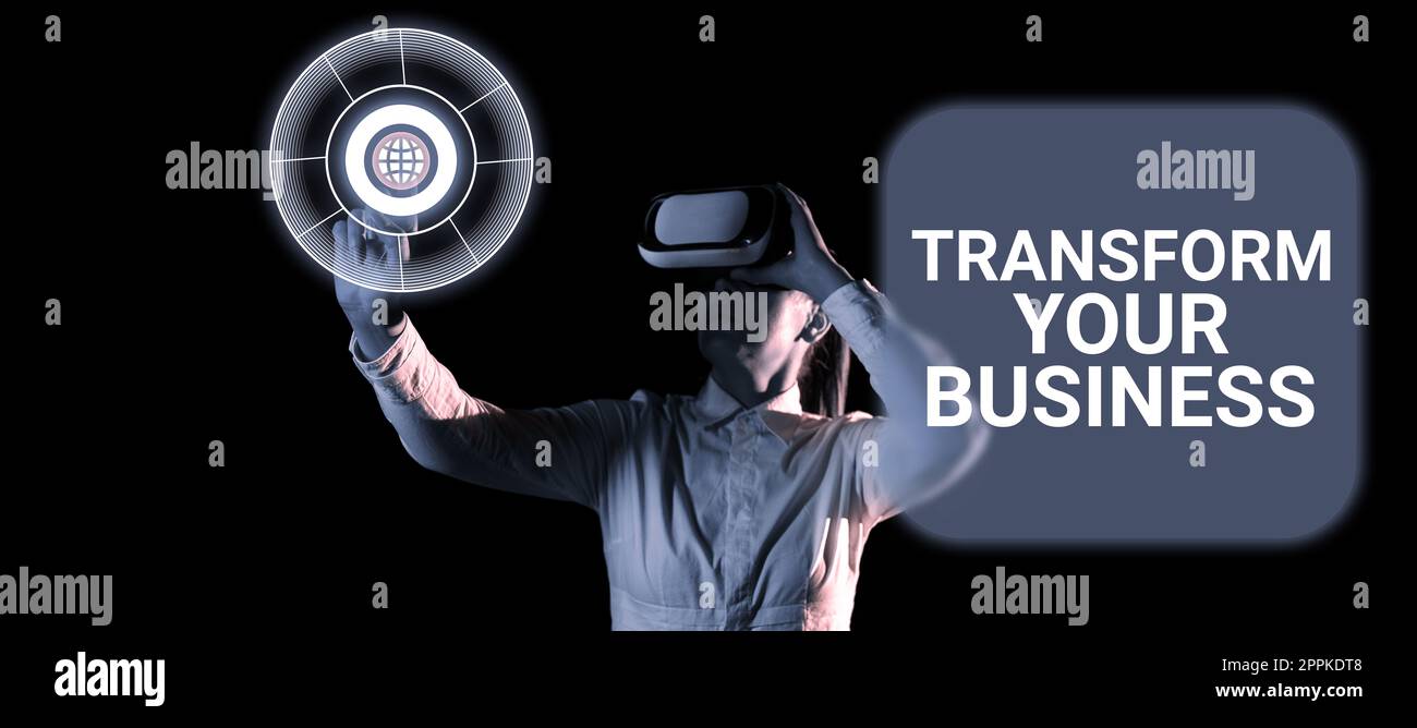 Text caption presenting Transform Your Business. Business idea Modify energy on innovation and sustainable growth Stock Photo
