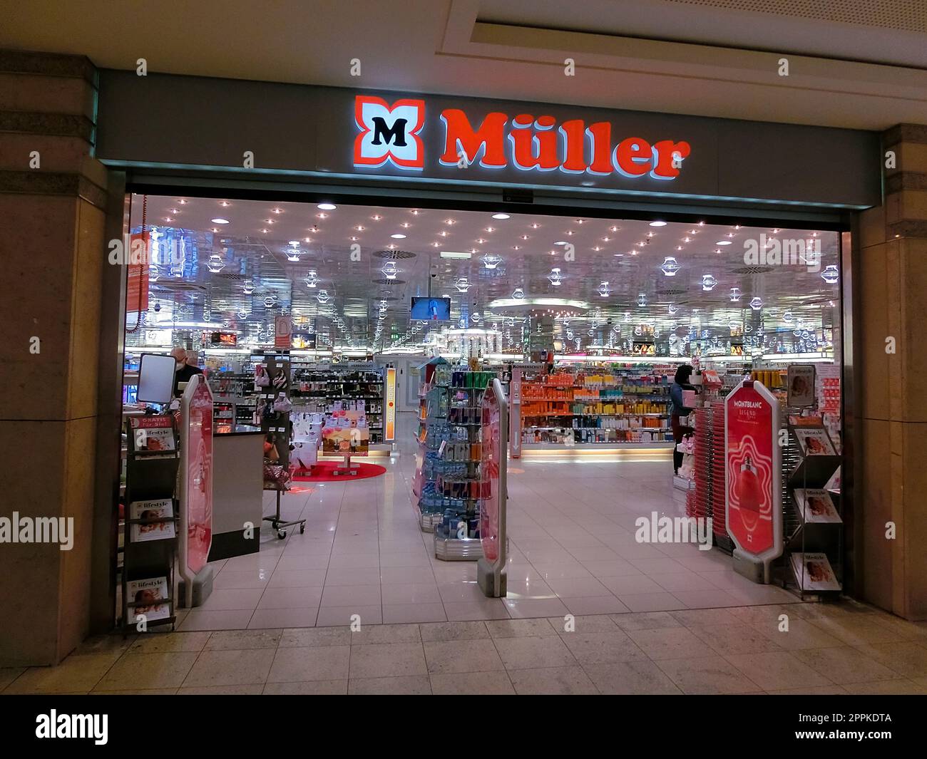 Muller supermarket and drugstore chain in Neu-Isenburg, Germany Stock Photo