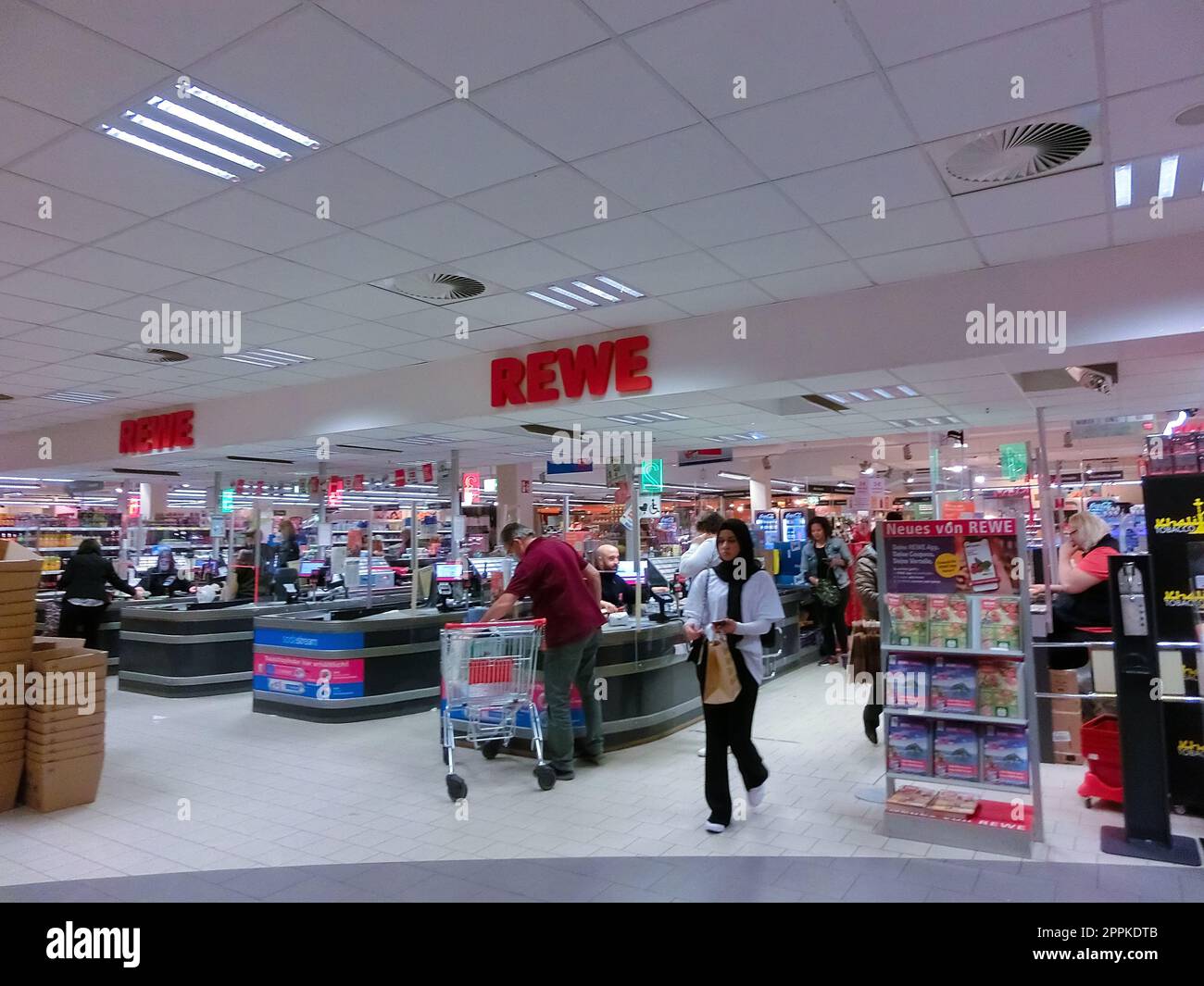 REWE supermarket in Neu-Isenburg, Germany. Stock Photo