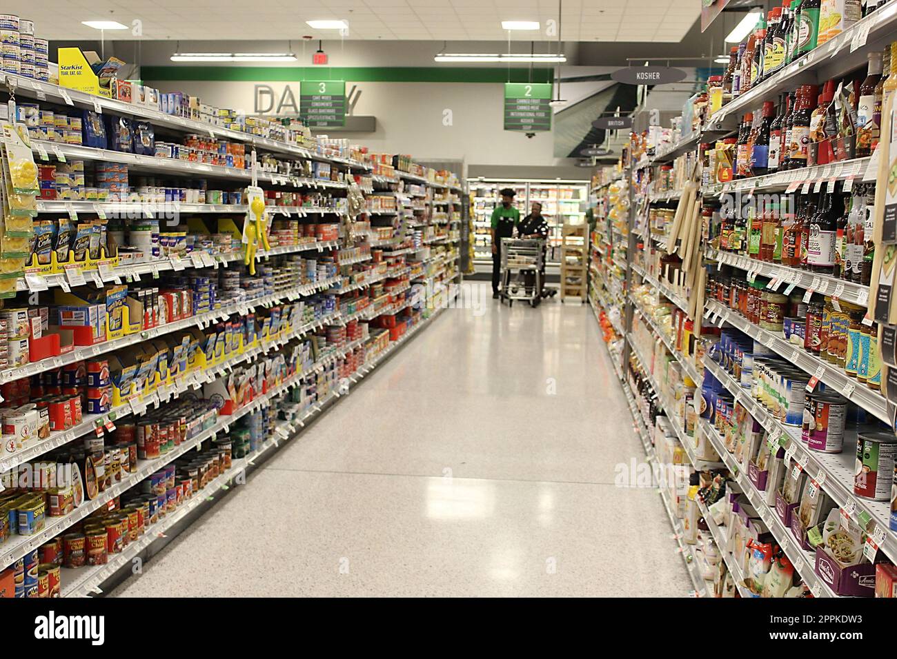 The grocery aisle at a Publix store in Miami, Florida, USA Stock Photo