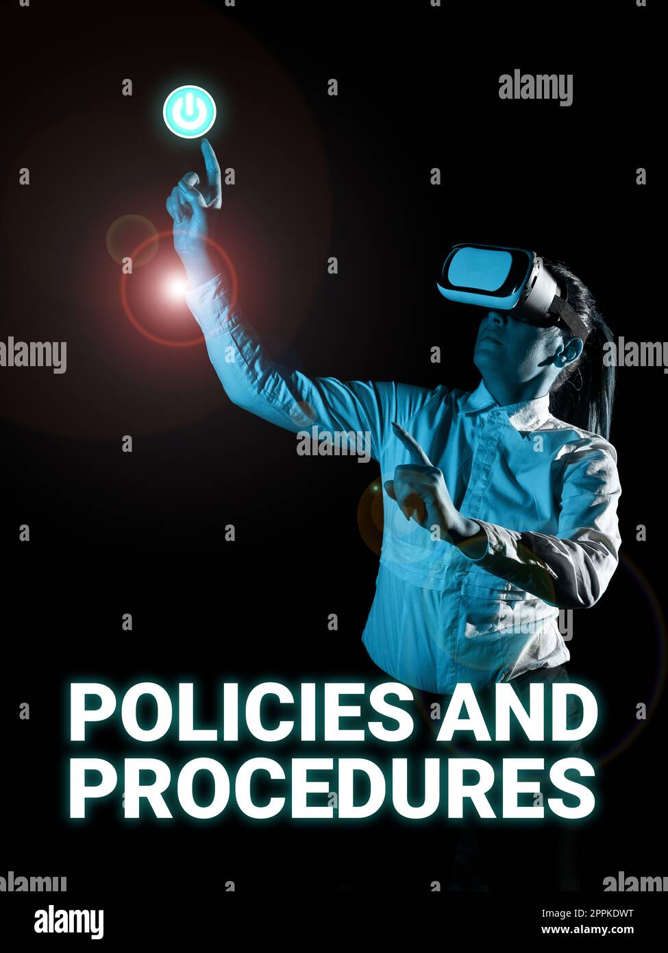 Text caption presenting Policies And Procedures. Conceptual photo list of rules defines customer and buyer rights Stock Photo