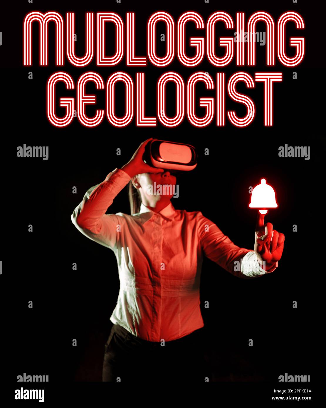 Text showing inspiration Mudlogging Geologist. Business approach gather information and creating a detailed well log Stock Photo
