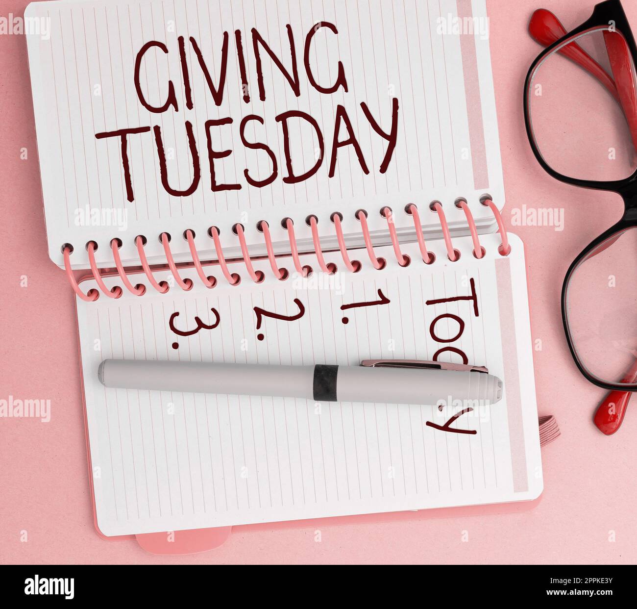 Text sign showing Giving Tuesday. Business overview international day of charitable giving Hashtag activism Stock Photo