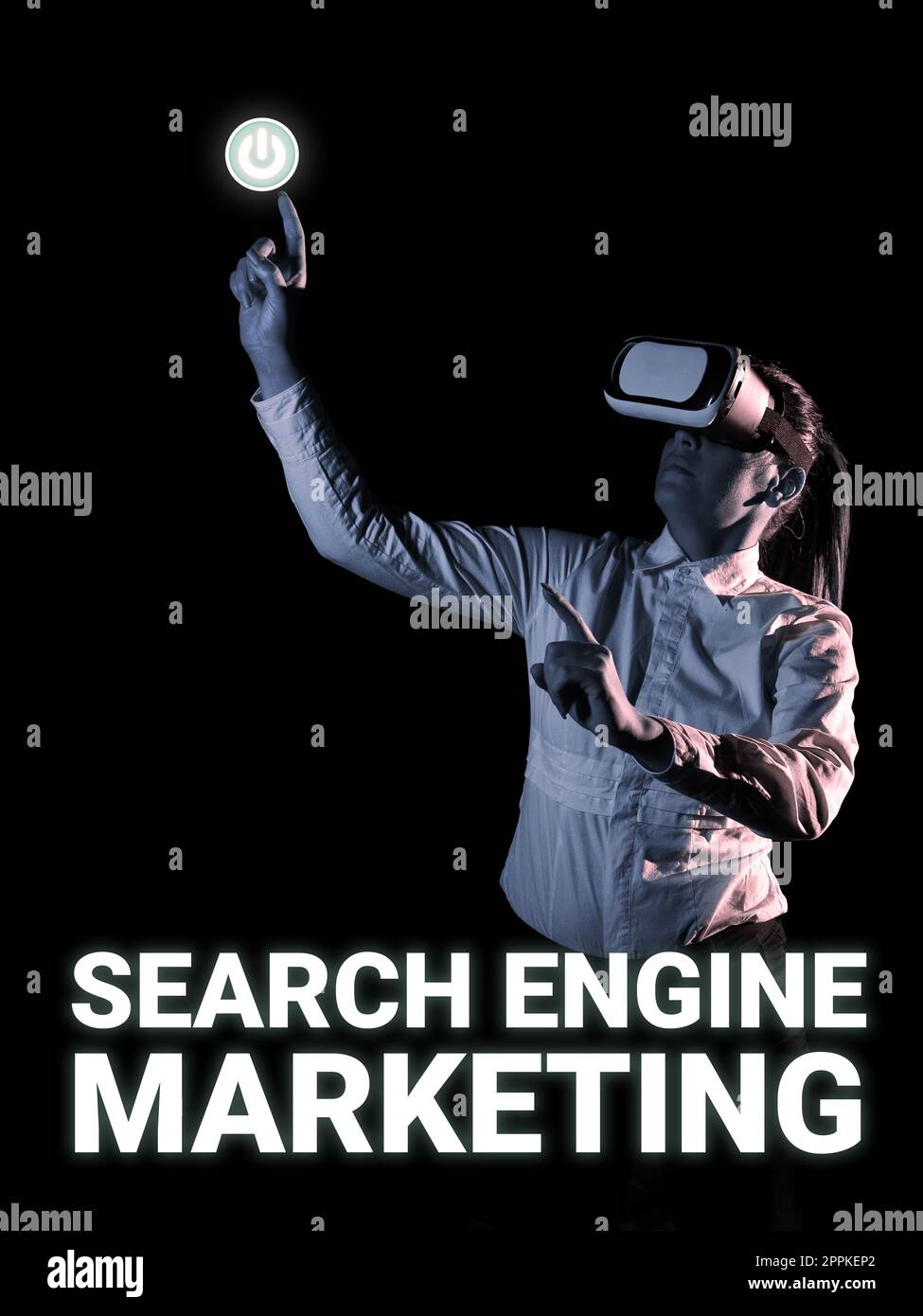 Conceptual caption Search Engine Marketing. Internet Concept promote Website visibility on searched result pages Stock Photo