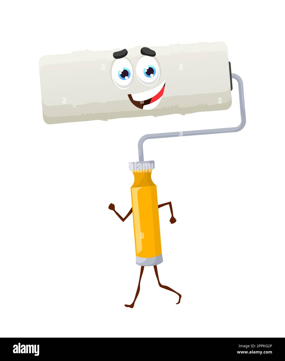 Cartoon paint roller character, painting works tool and DIY equipment