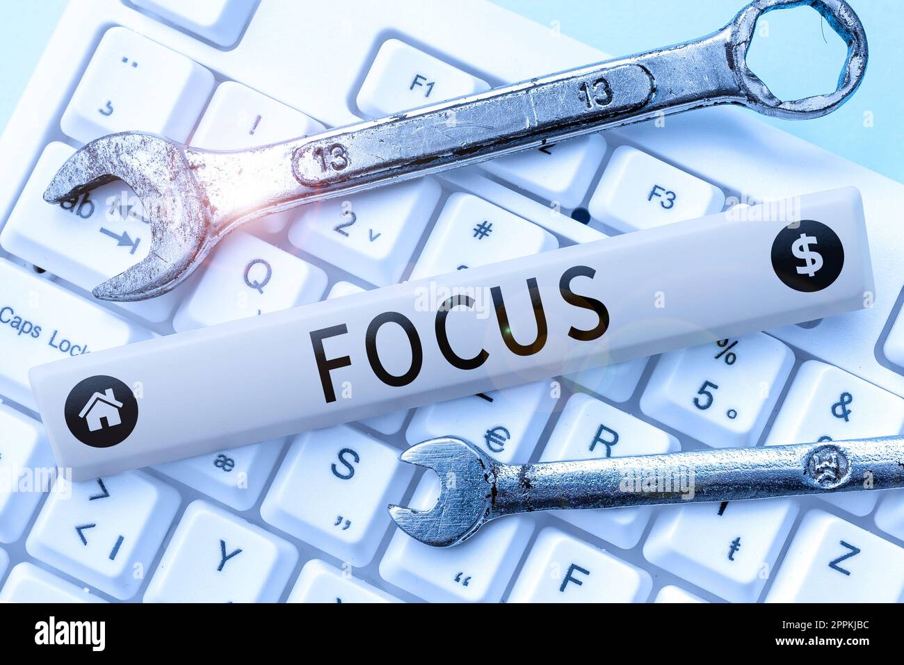 Text sign showing Focus. Concept meaning to give attention to one particular thing make do concentrate Stock Photo