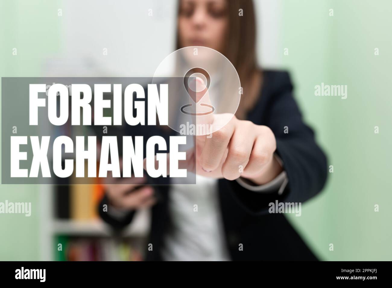 Handwriting text Foreign Exchange. Business overview system for dealing in the currency of other countries Stock Photo