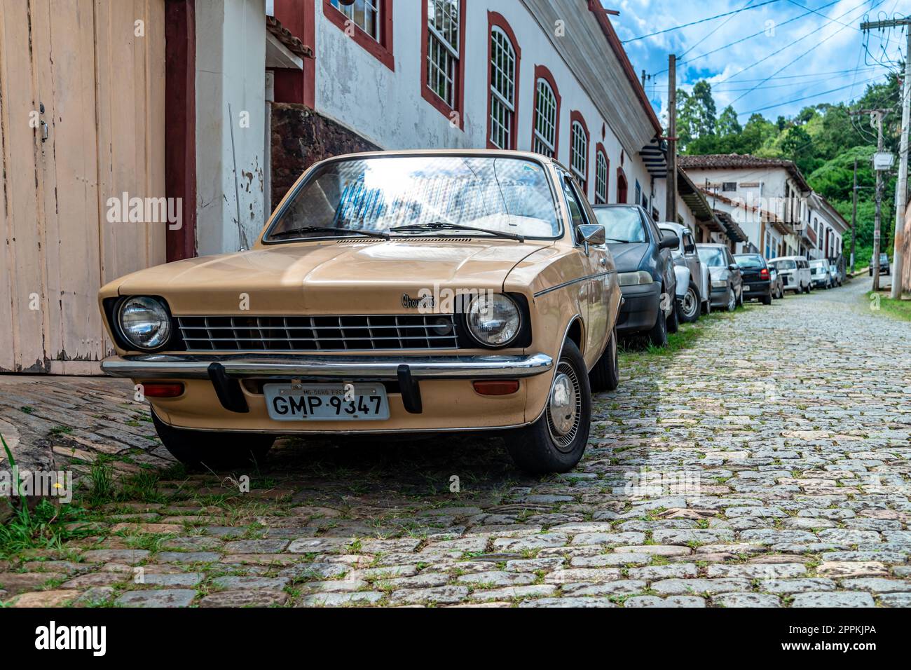 Ouro Preto, Brazil - March 4, 2022: city streets. UNESCO World Heritage. cars parked on the street Stock Photo