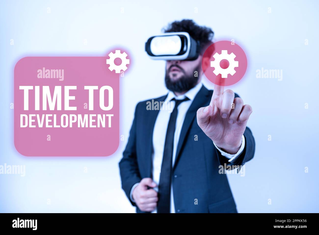 Text sign showing Time To Development. Business showcase a length of time during which a company grows or develop Stock Photo