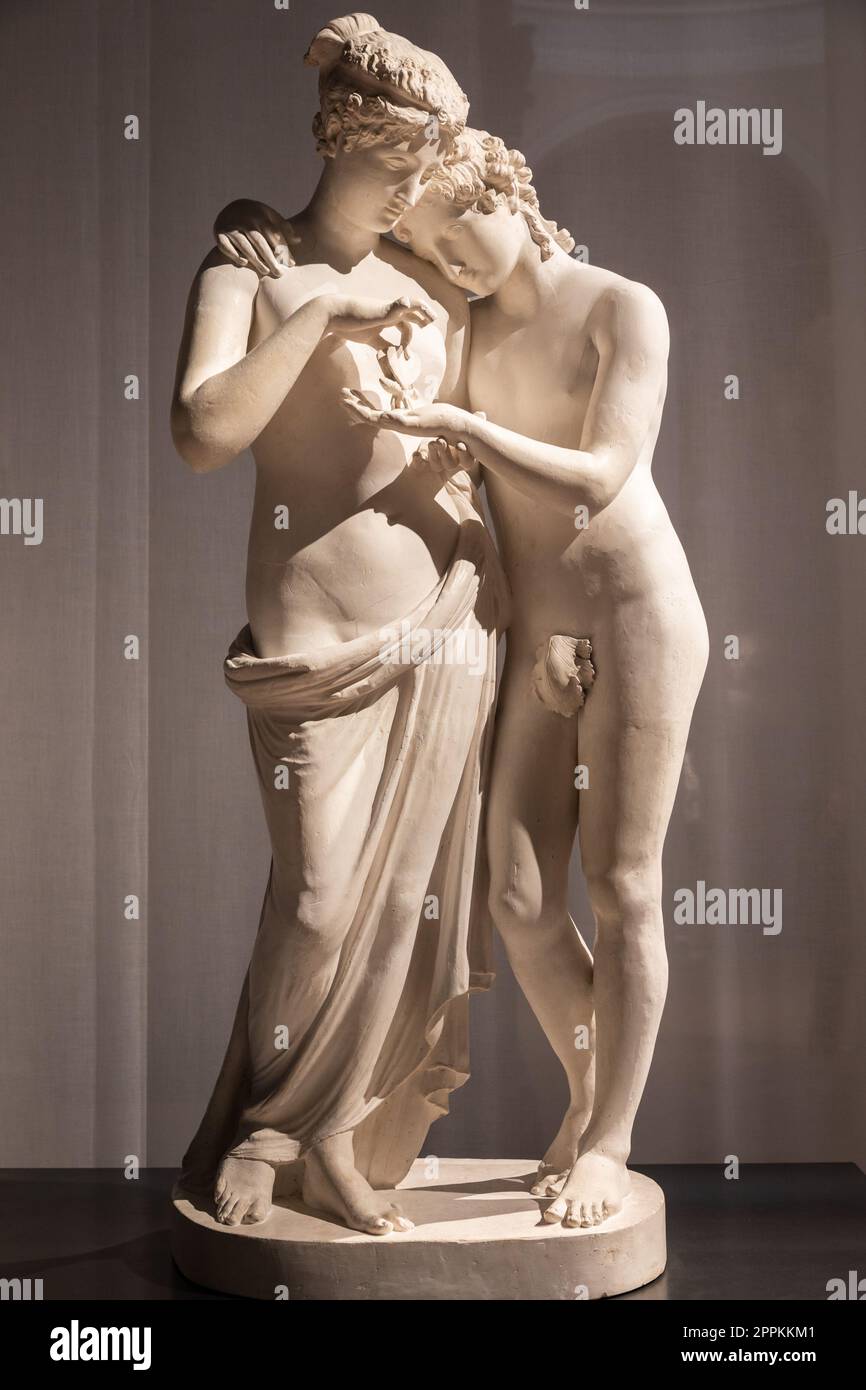 Cupid and Psyche standing, Antonio Canova. Stock Photo
