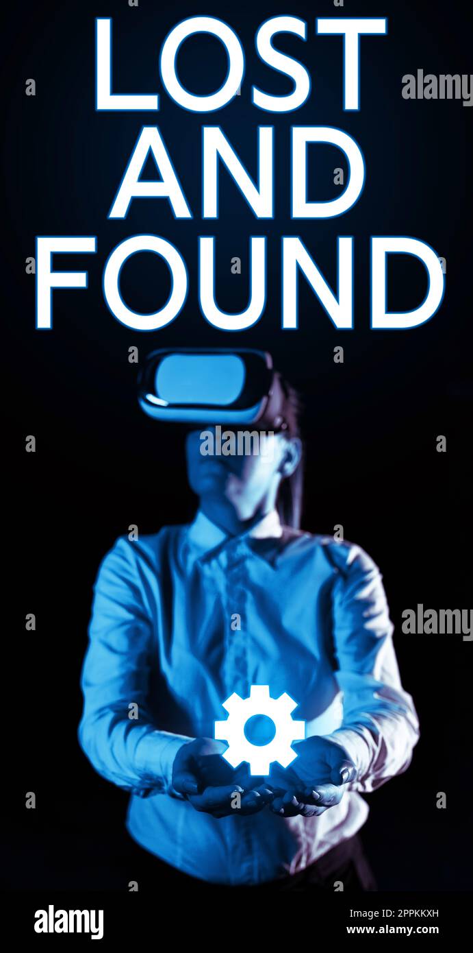 Hand writing sign Lost And Found. Business overview Place where you can