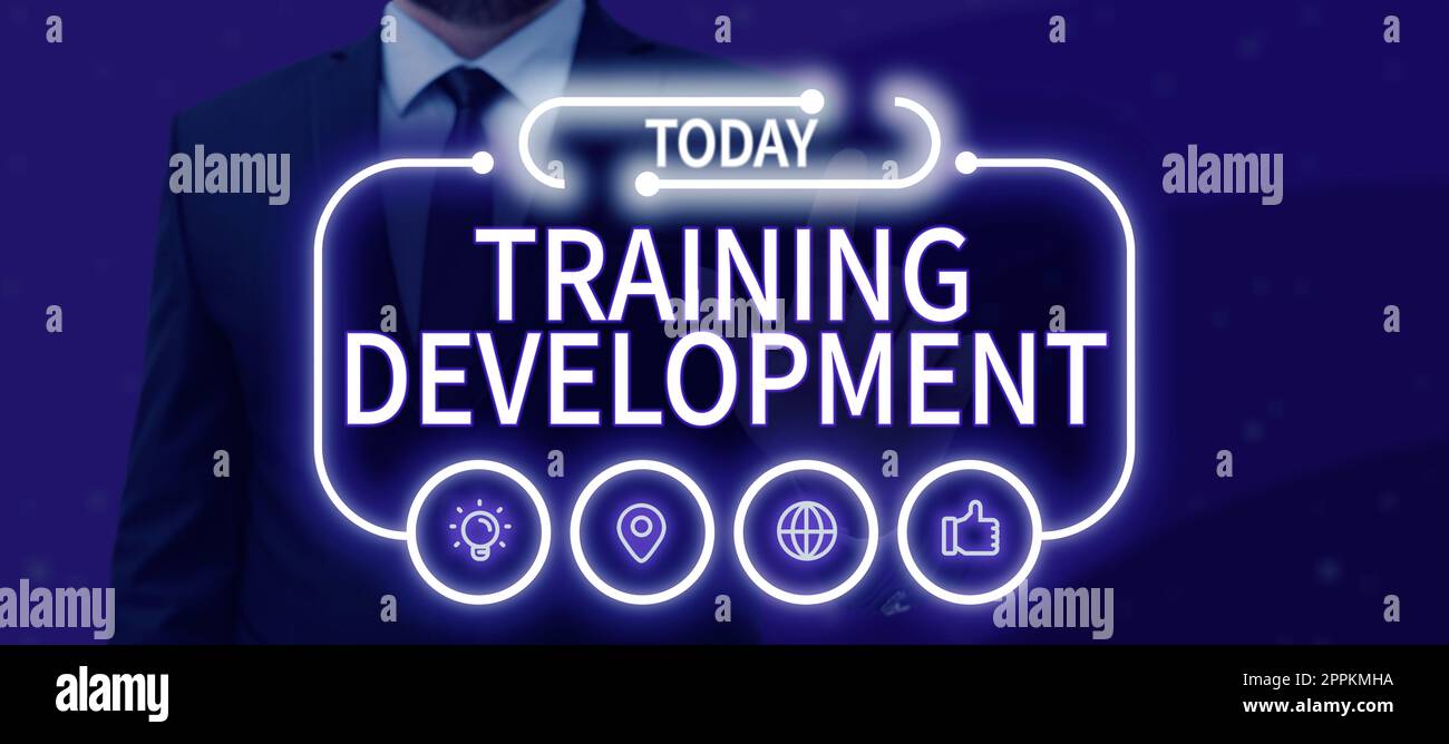 Text caption presenting Training Development. Word Written on Learn and Expand skills and knowledge Program Stock Photo