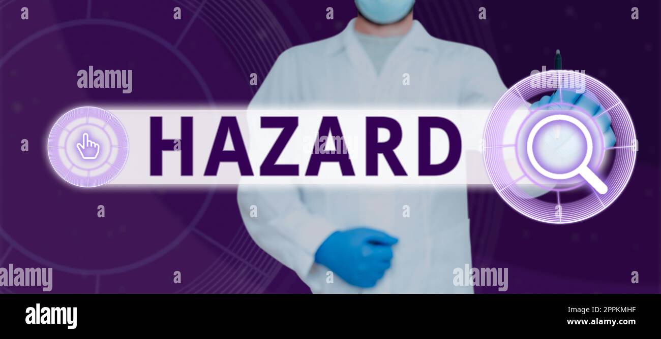 Text sign showing Hazard. Business overview account or statement describing the danger or risk Stock Photo