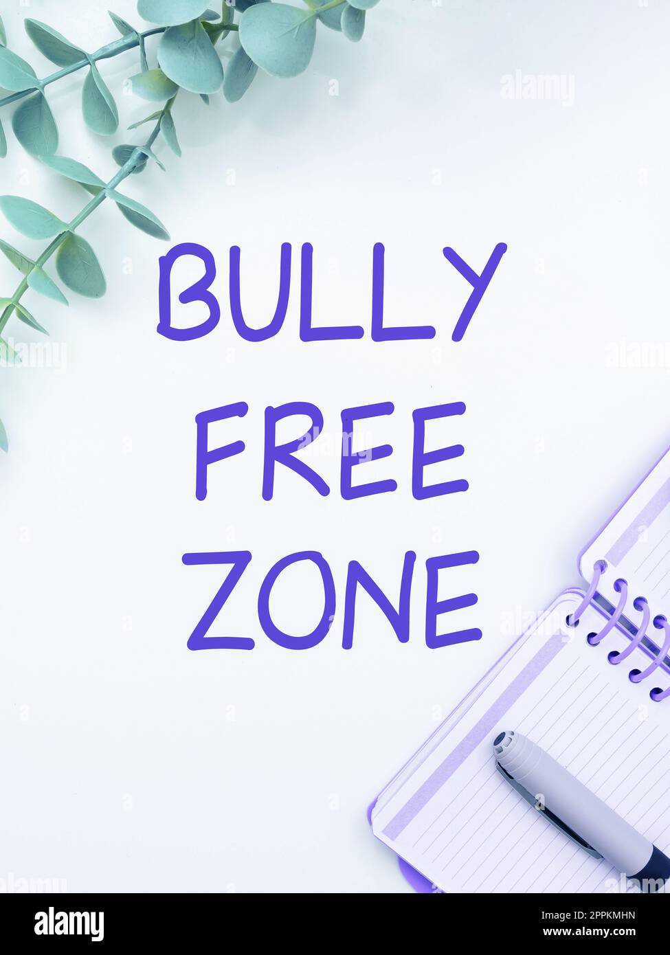 Handwriting text Bully Free Zone. Word Written on Be respectful to other bullying is not allowed here Stock Photo