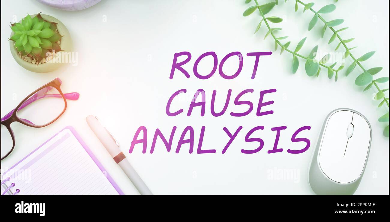 Conceptual display Root Cause Analysis. Internet Concept Method of Problem Solving Identify Fault or Problem Stock Photo