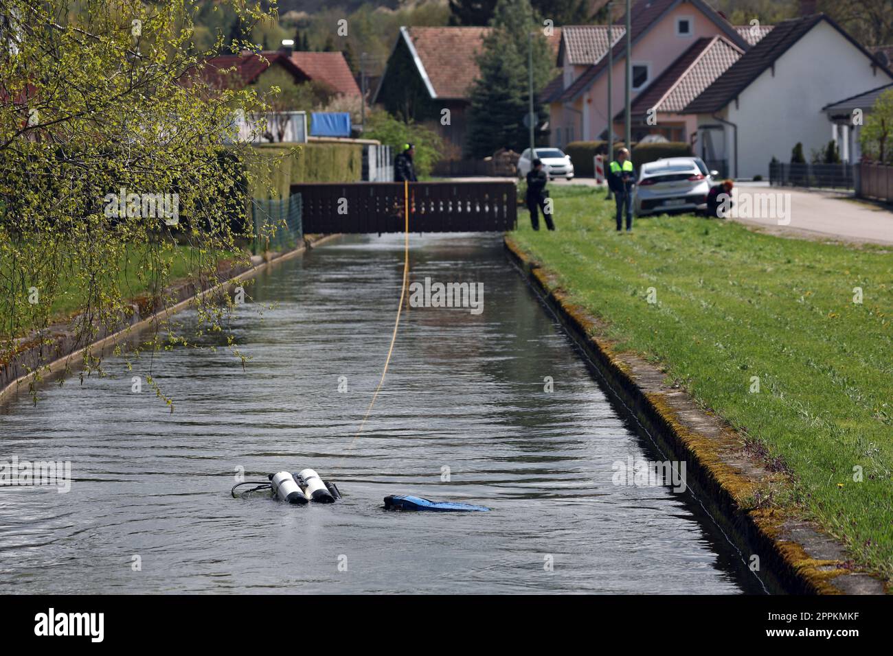 Altenstadt An Der Iller, Germany. 24th Apr, 2023. A police diver dives