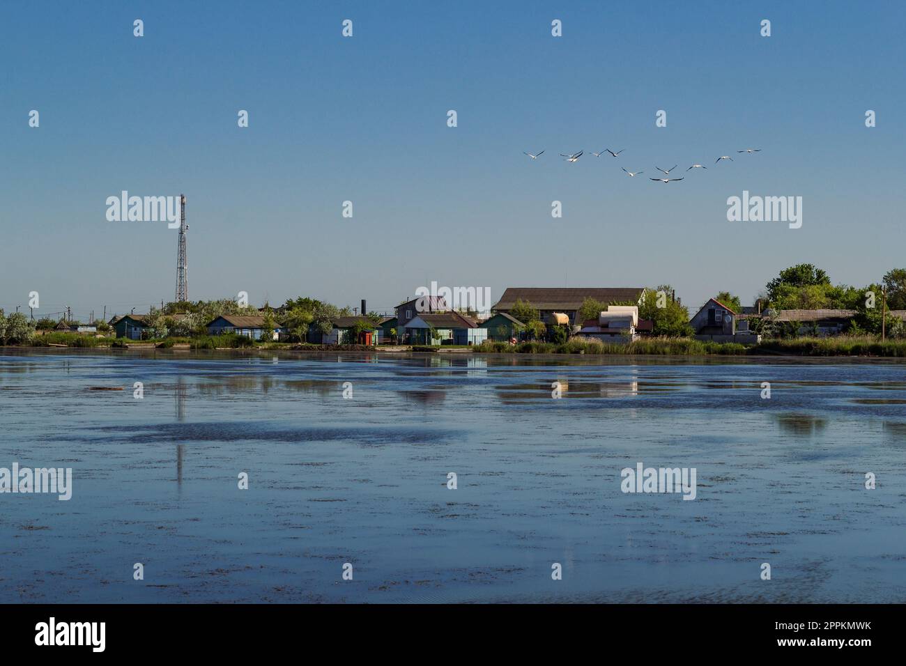 Coastal settlement landscape photo Stock Photo Alamy