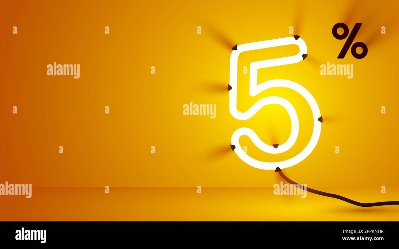 5 percent Off. Discount creative composition. Mega Sale or bonus