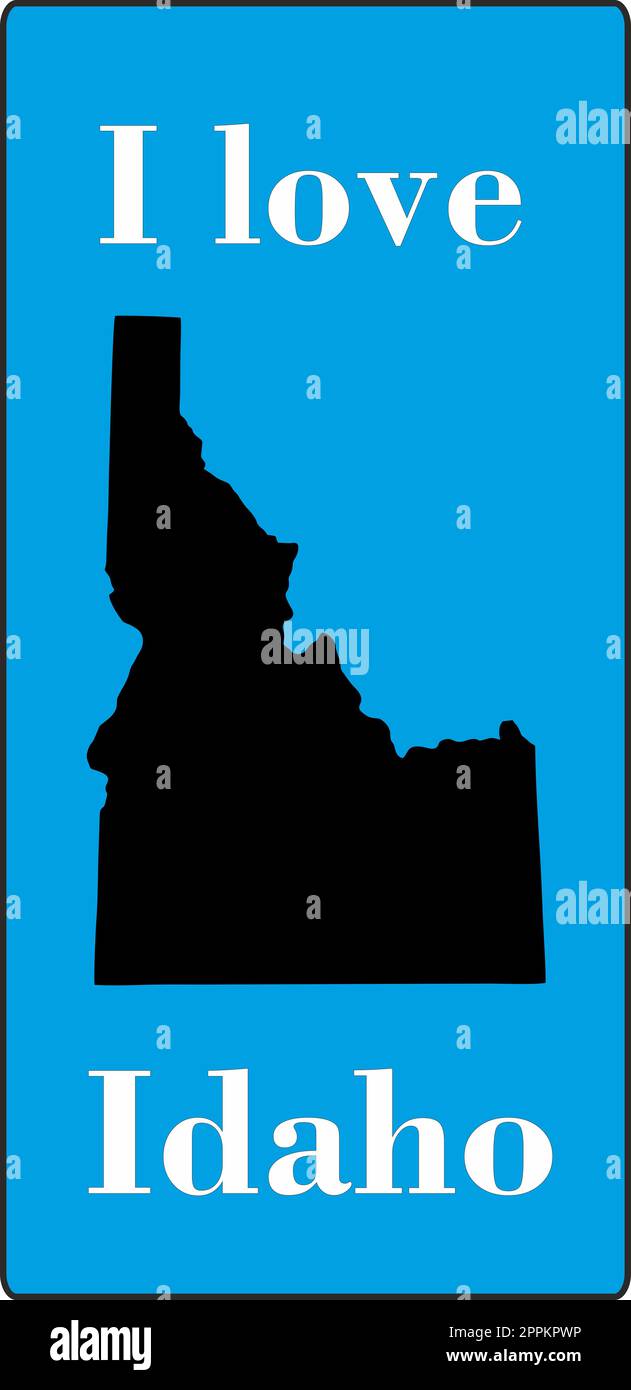 Sign of state of Idaho for sticking on glass of car. Sign of Idaho. vehicle badge Stock Photo