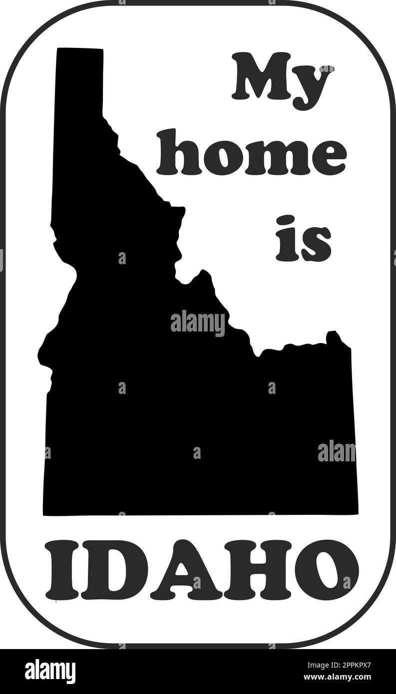 Oval sticker with text My home is Idaho. vehicle badge Stock Photo