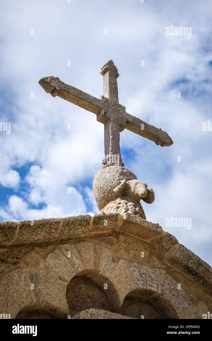 Crucifix on Santiago de Compostela Cathedral, Galicia, Spain Stock Photo