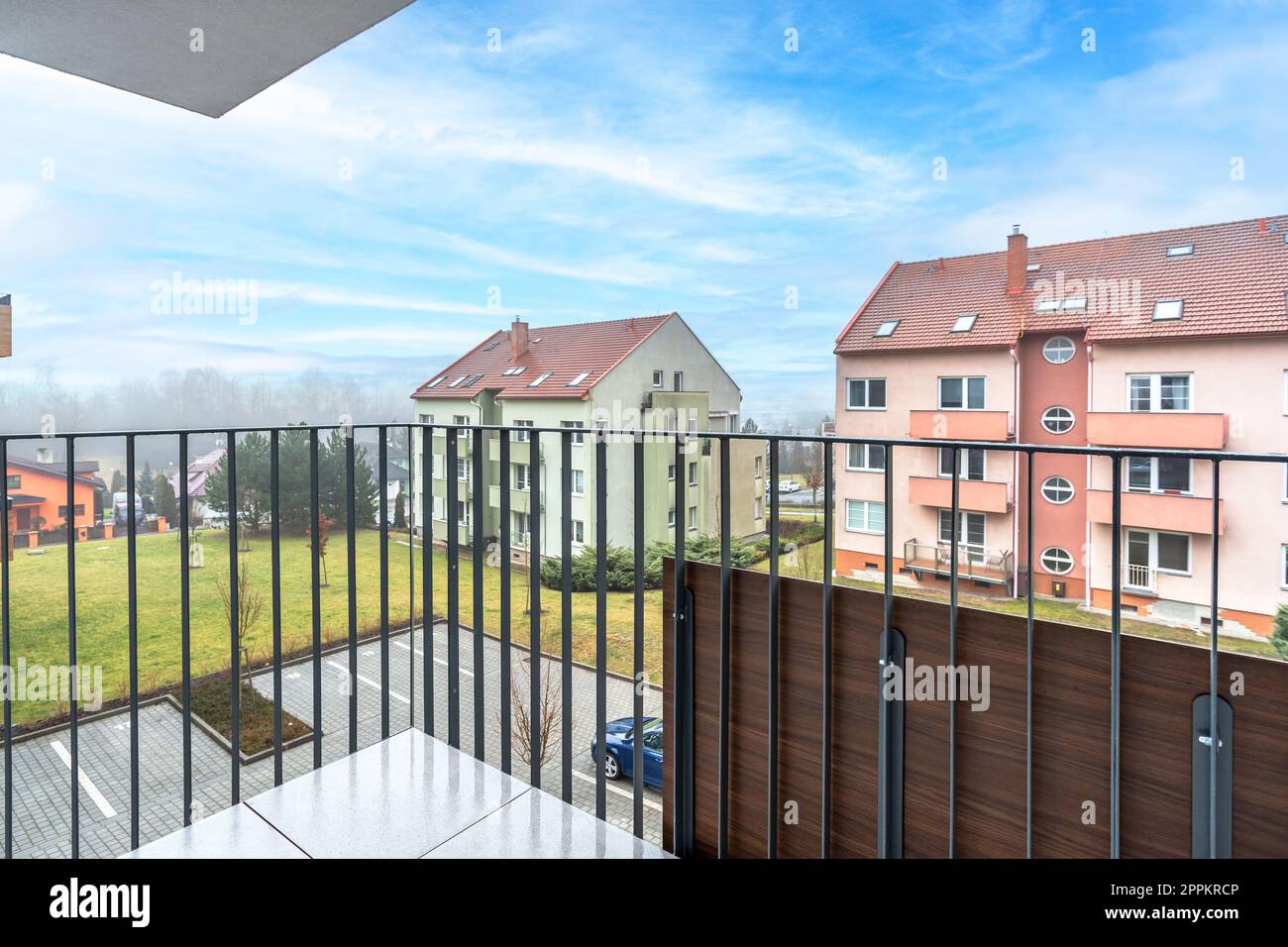 view from the balcony of the apartment building Stock Photo - Alamy