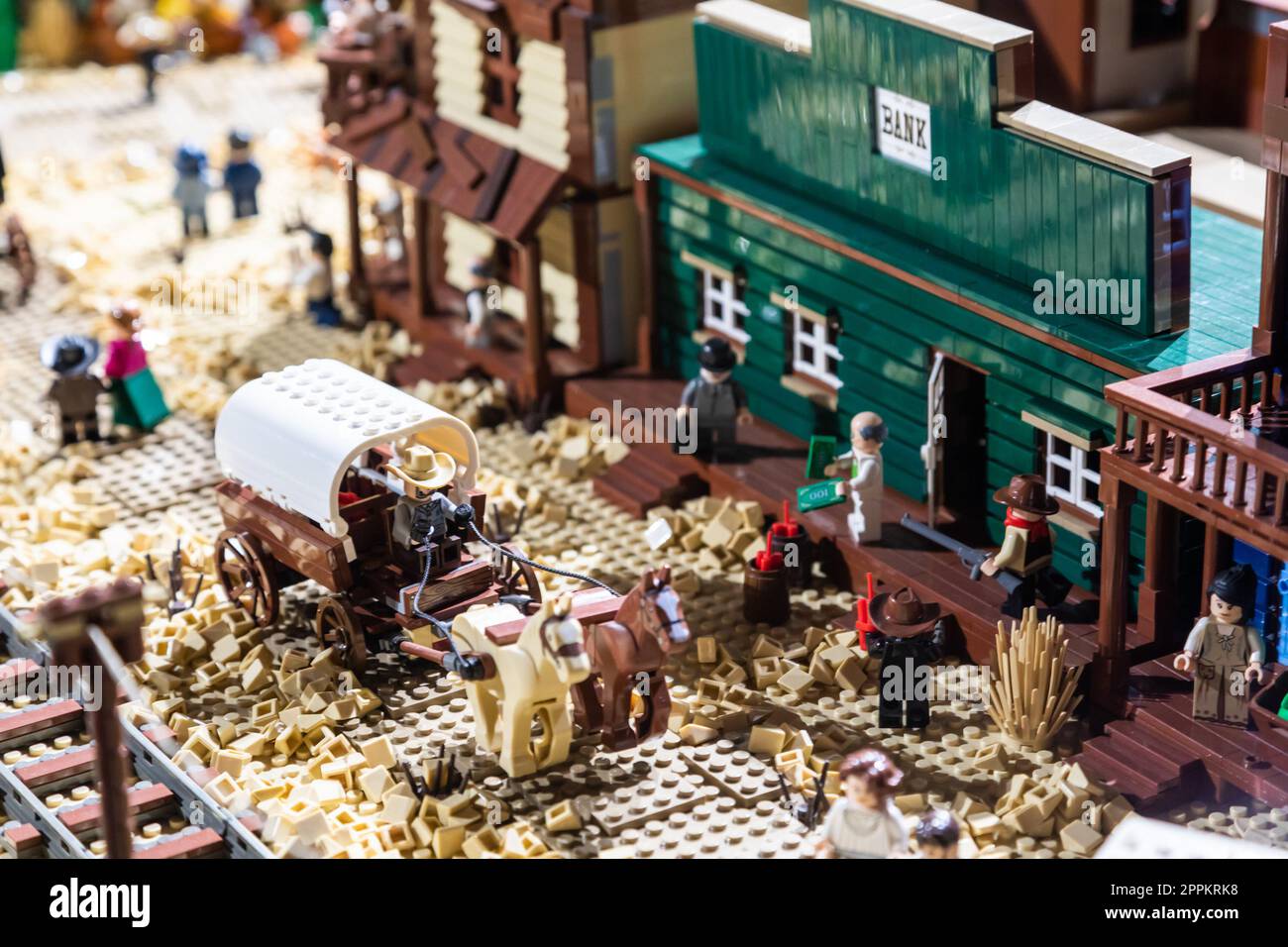 Colorful plastic building blocks - fun and education Stock Photo - Alamy