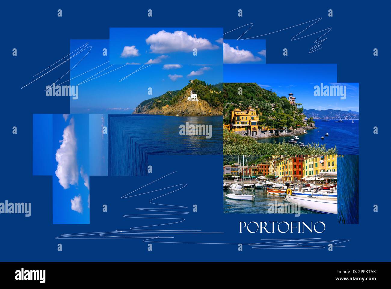 Beautiful bay with colorful houses in Portofino, Liguria, Italy Stock Photo