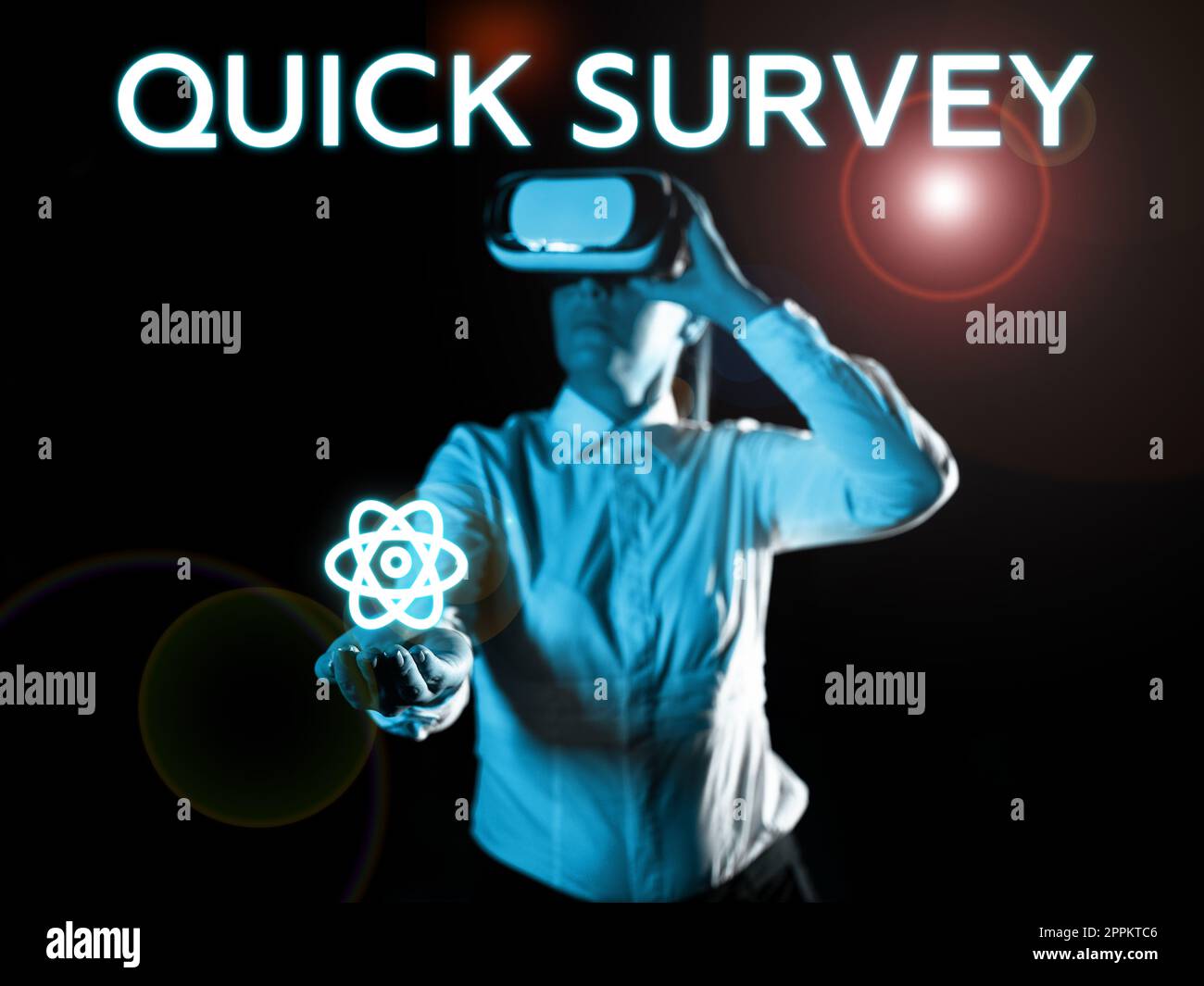Text sign showing Quick Survey. Business concept Conduct fast check on condition value situation of something Stock Photo