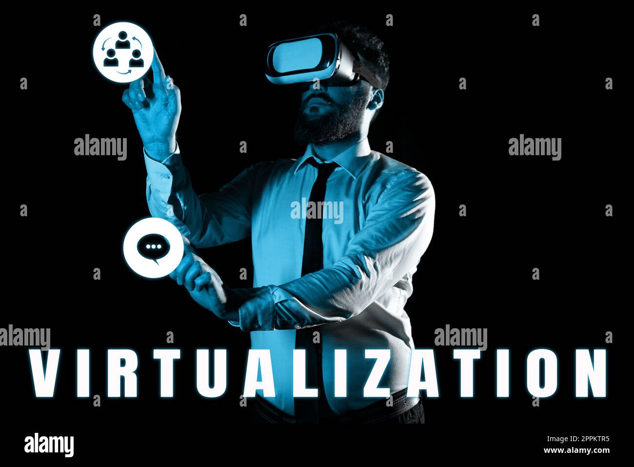 Text sign showing Virtualization. Concept application of