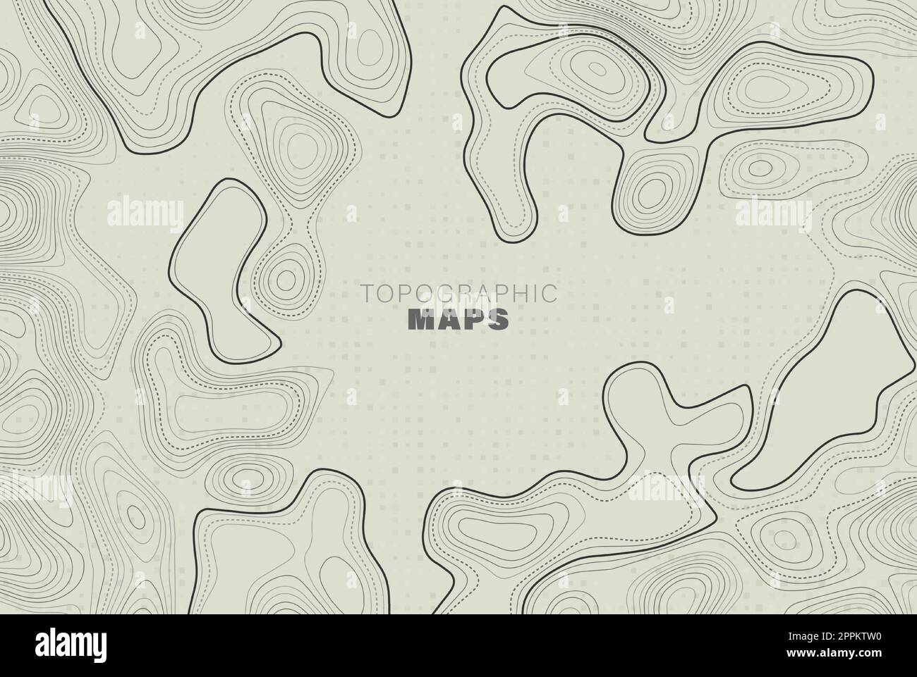 Contour topographic map abstract vector background. Linear topographic map, vector. Stock Vector