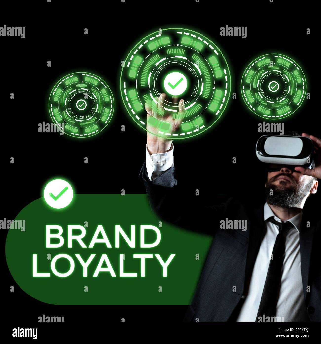 Text caption presenting Brand Loyalty. Business idea Repeat Purchase Ambassador Patronage Favorite Trusted Stock Photo