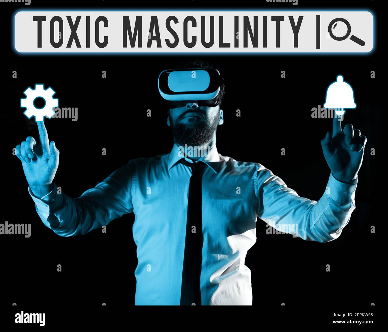 Handwriting text Toxic Masculinity. Internet Concept describes narrow repressive type of ideas about the male gender role Stock Photo