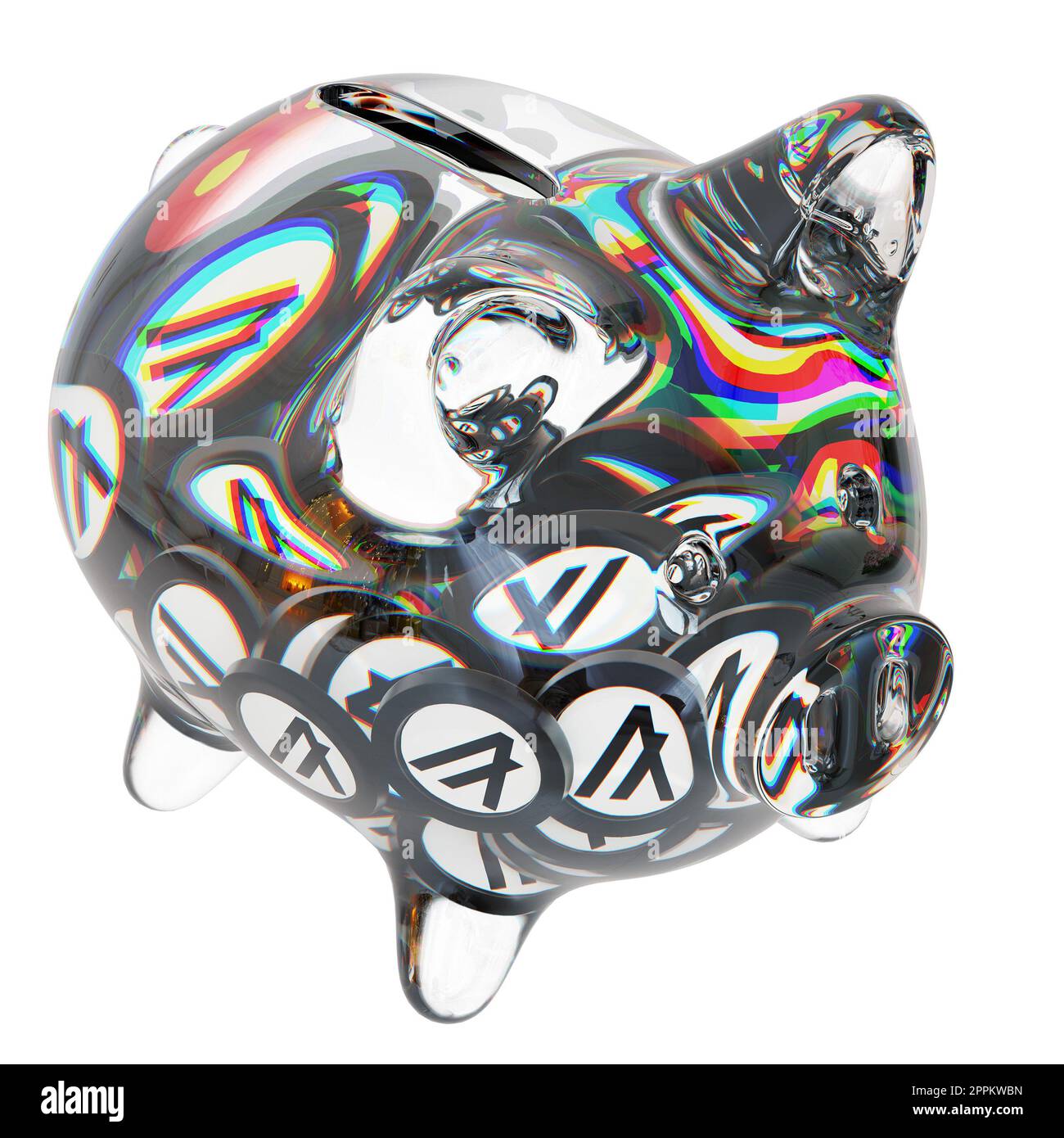 Algorand (ALGO) Clear Glass piggy bank with decreasing piles of crypto  coins. Saving inflation, financial crisis, and losing money concept. 3d  illustration Stock Photo - Alamy