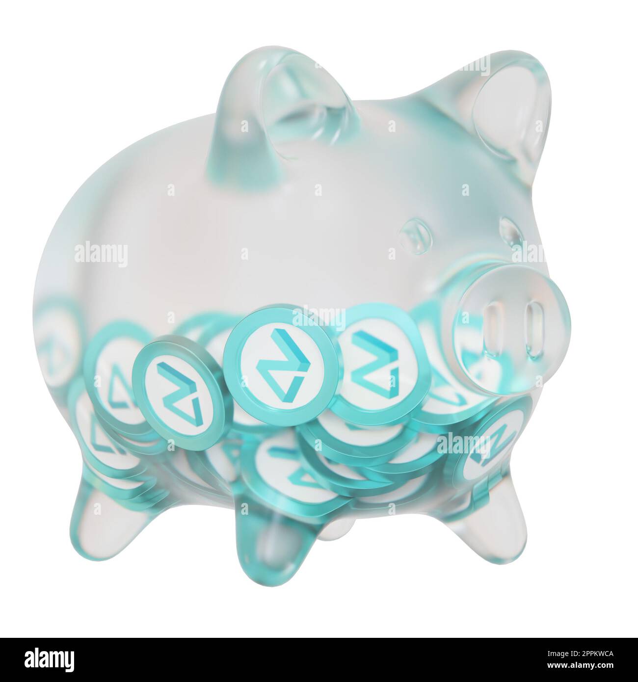Zilliqa (ZIL) Clear Glass piggy bank with decreasing piles of crypto coins.  Saving inflation, financial crisis, and losing money concept. 3d  illustration Stock Photo - Alamy