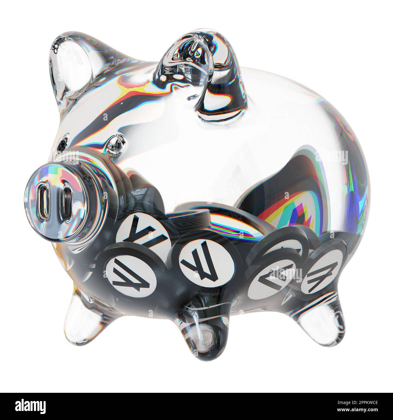 Algorand (ALGO) Clear Glass piggy bank with decreasing piles of crypto  coins. Saving inflation, financial crisis, and losing money concept. 3d  illustration Stock Photo - Alamy