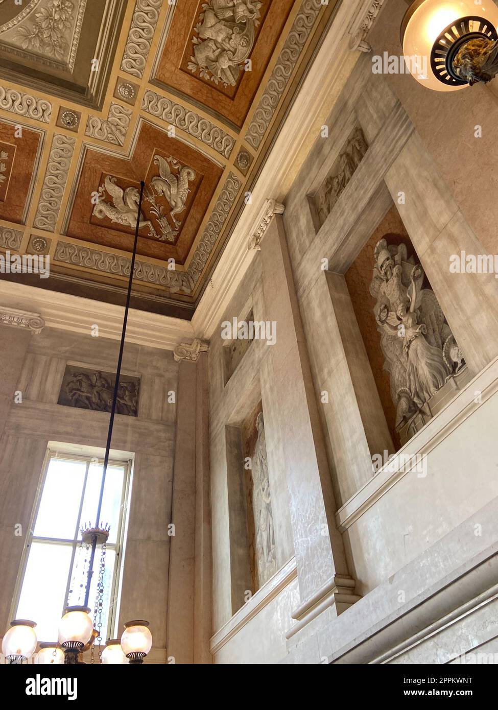 decorated wall and ceiling in Correr Museum Stock Photo
