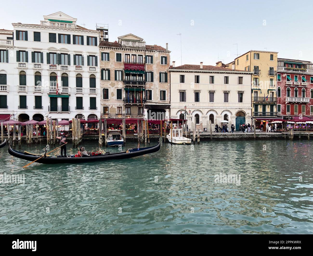 gondolas in Grand canal in Venice city afternoon Stock Photo - Alamy