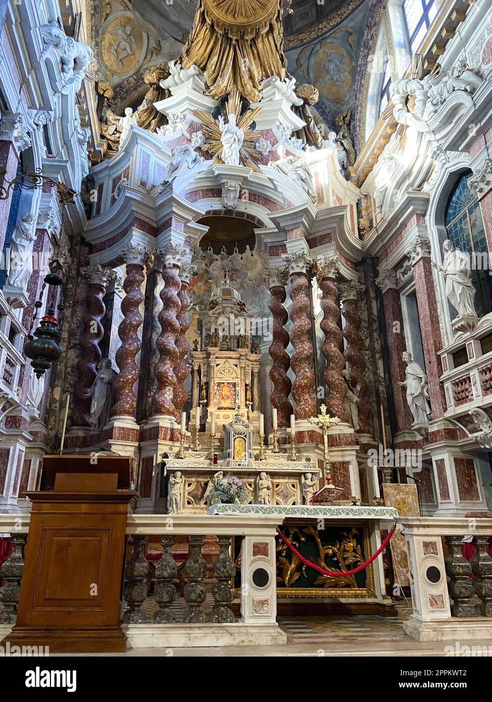 Venice, Italy February 13, 2023 altar in Santa Maria di Nazareth