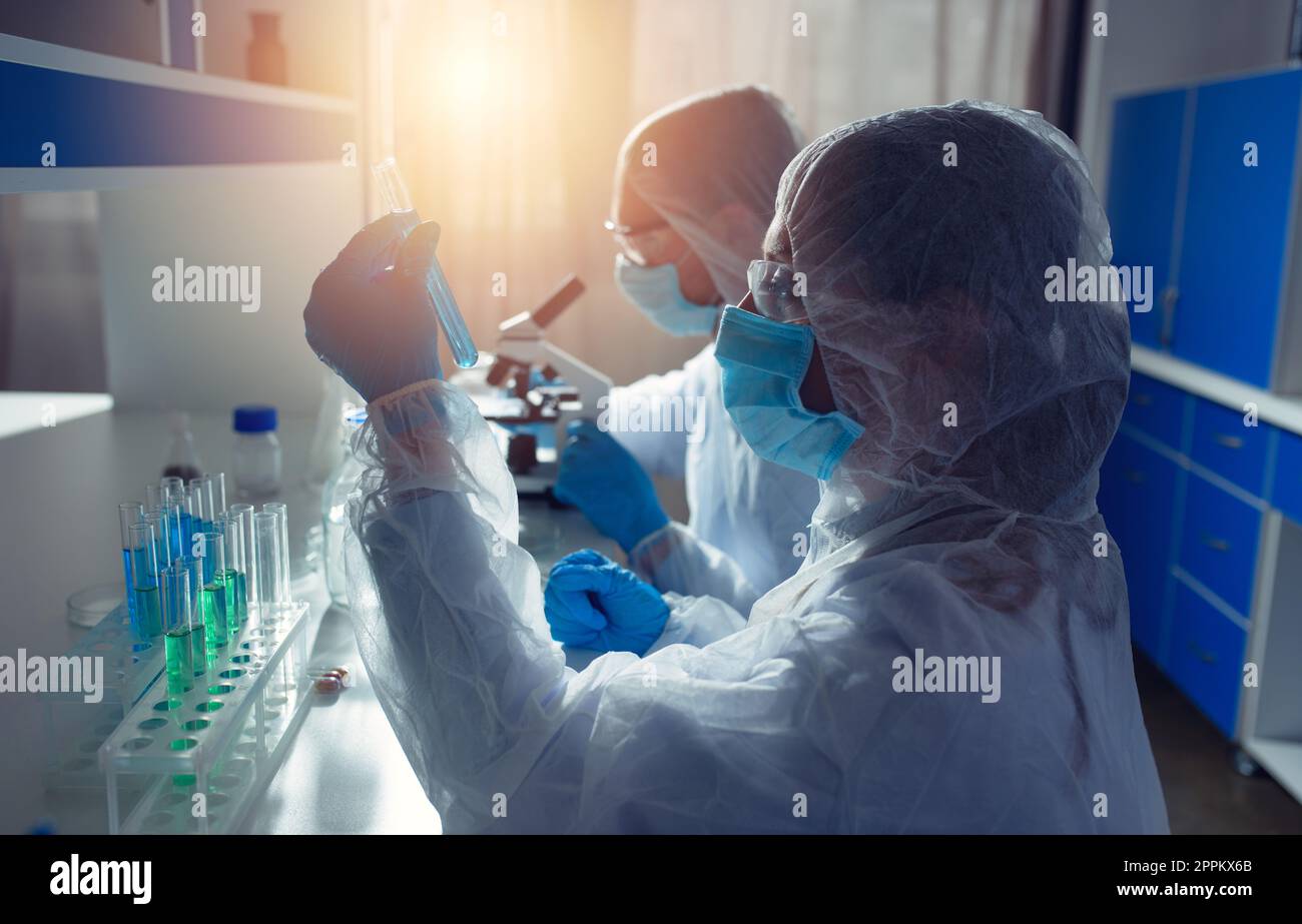 Medical science laboratory. Concept of virus and bacteria research Stock Photo