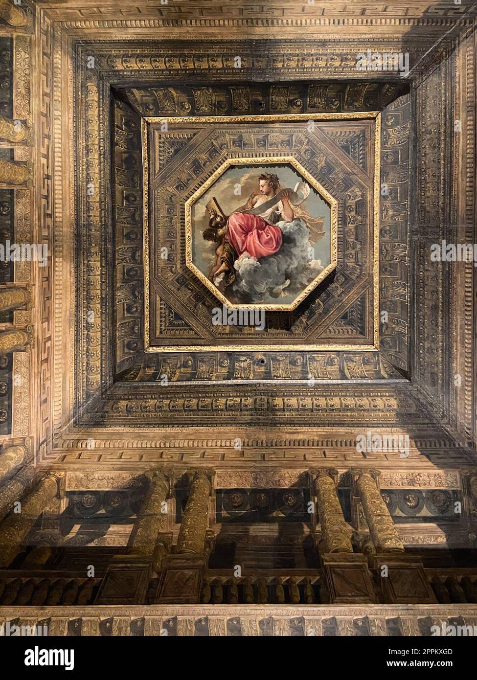 painting on ceiling in Correr Museum in Venice Stock Photo