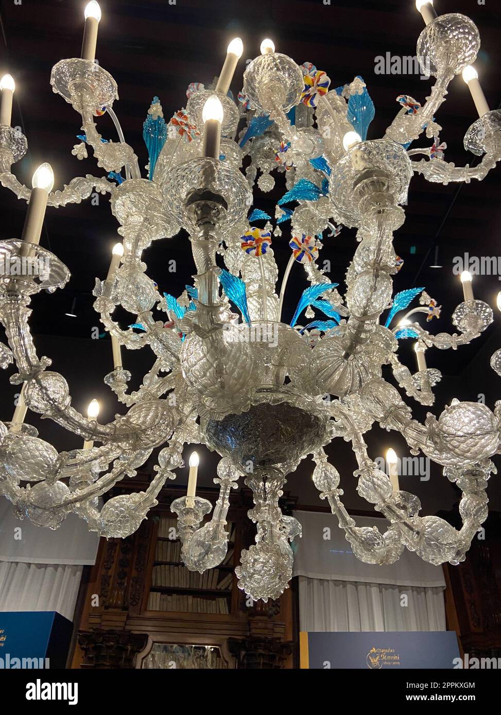 ornamental chandelier in room in Correr Museum Stock Photo