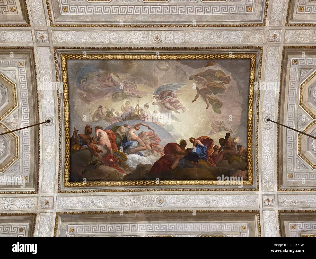 painting ceiling in Correr Museum in Venice city Stock Photo