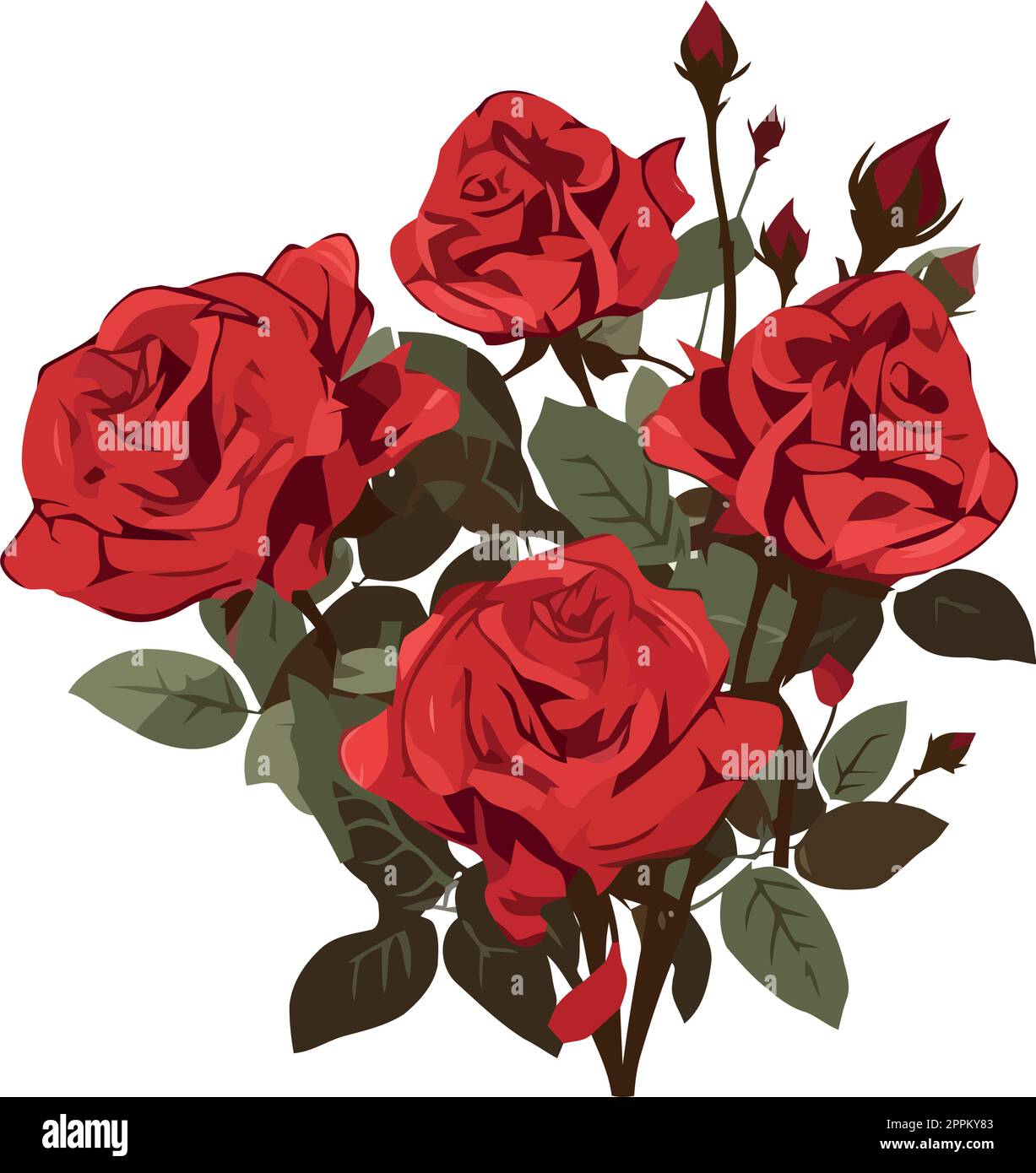 Cute bouquet vector of roses Stock Vector Image & Art - Alamy