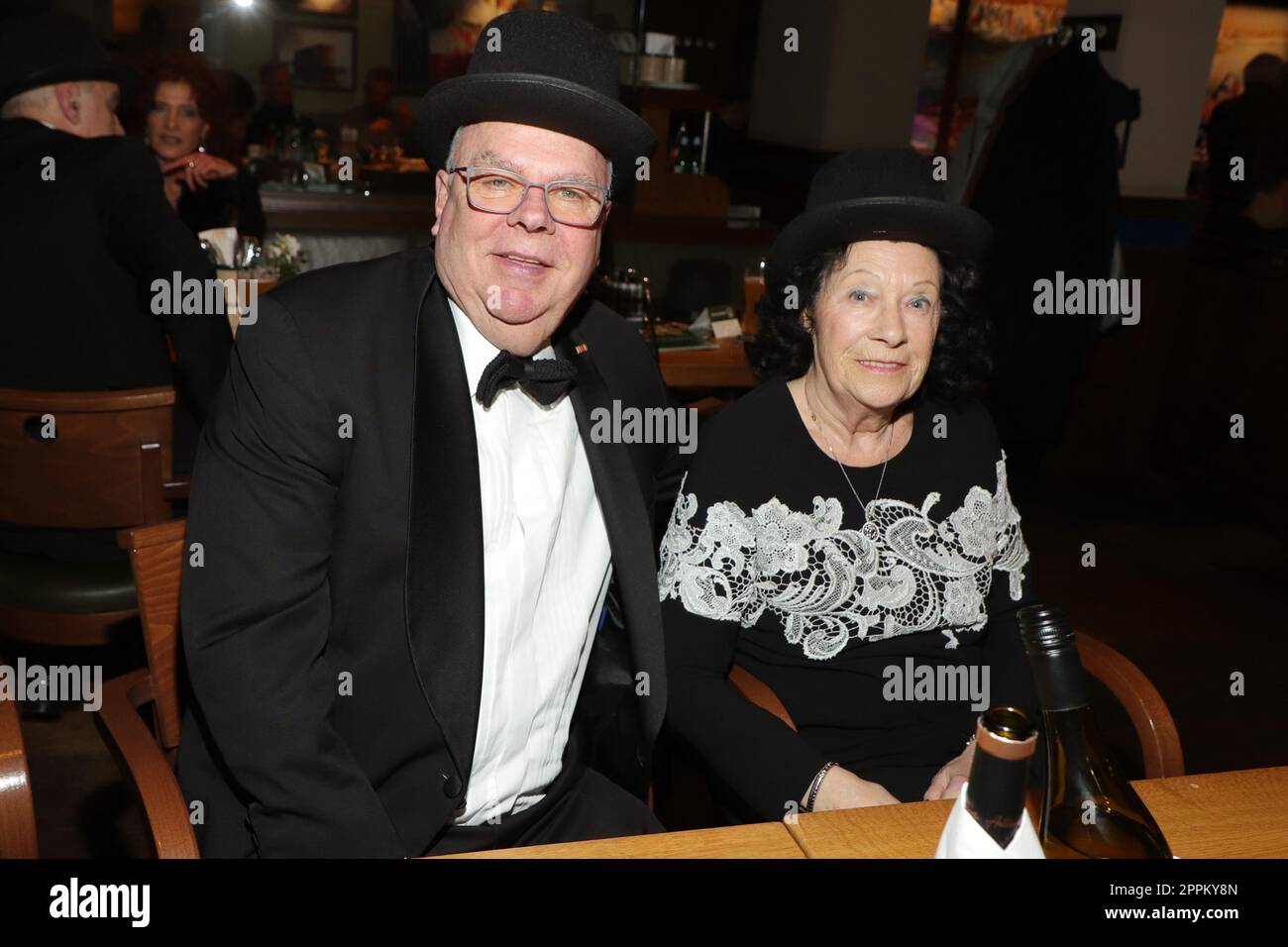 GÃ¼nter & Marianne Ehnert,Senatsbockanstich 2023 at BLOCKBRÃ„U,Hamburg Landungsbruecken,04.02.2023 Stock Photo