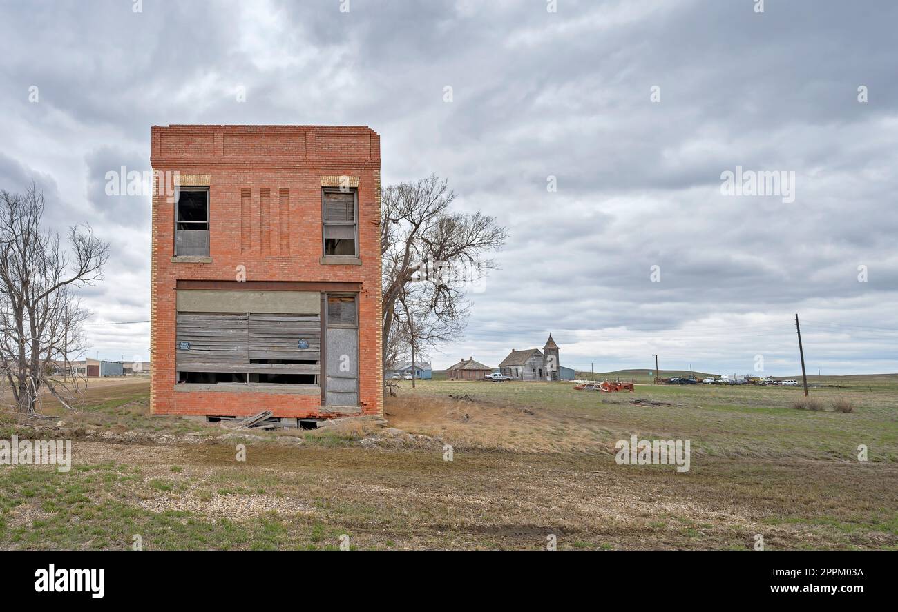 Abandoned building in the ghost town of Cottonwood, South Dakota, USA