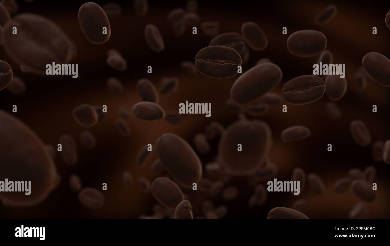 Roasted coffee beans on brown background Stock Photo - Alamy