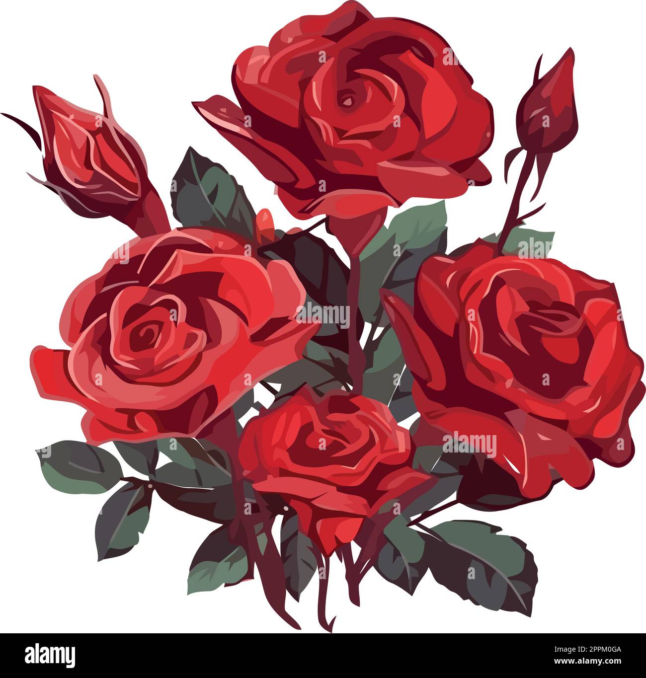 Cute bouquet of roses Stock Vector Image & Art - Alamy