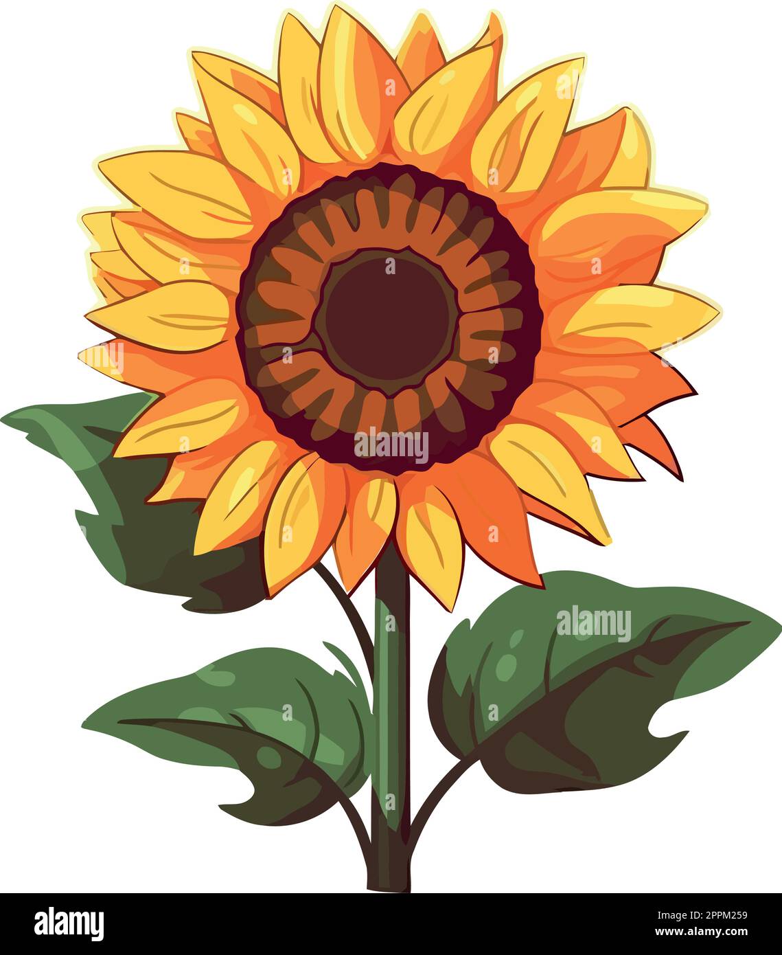Spring Sunflower Cartoon Cartoon illustration sunflower in love hi-res stock photography and ...