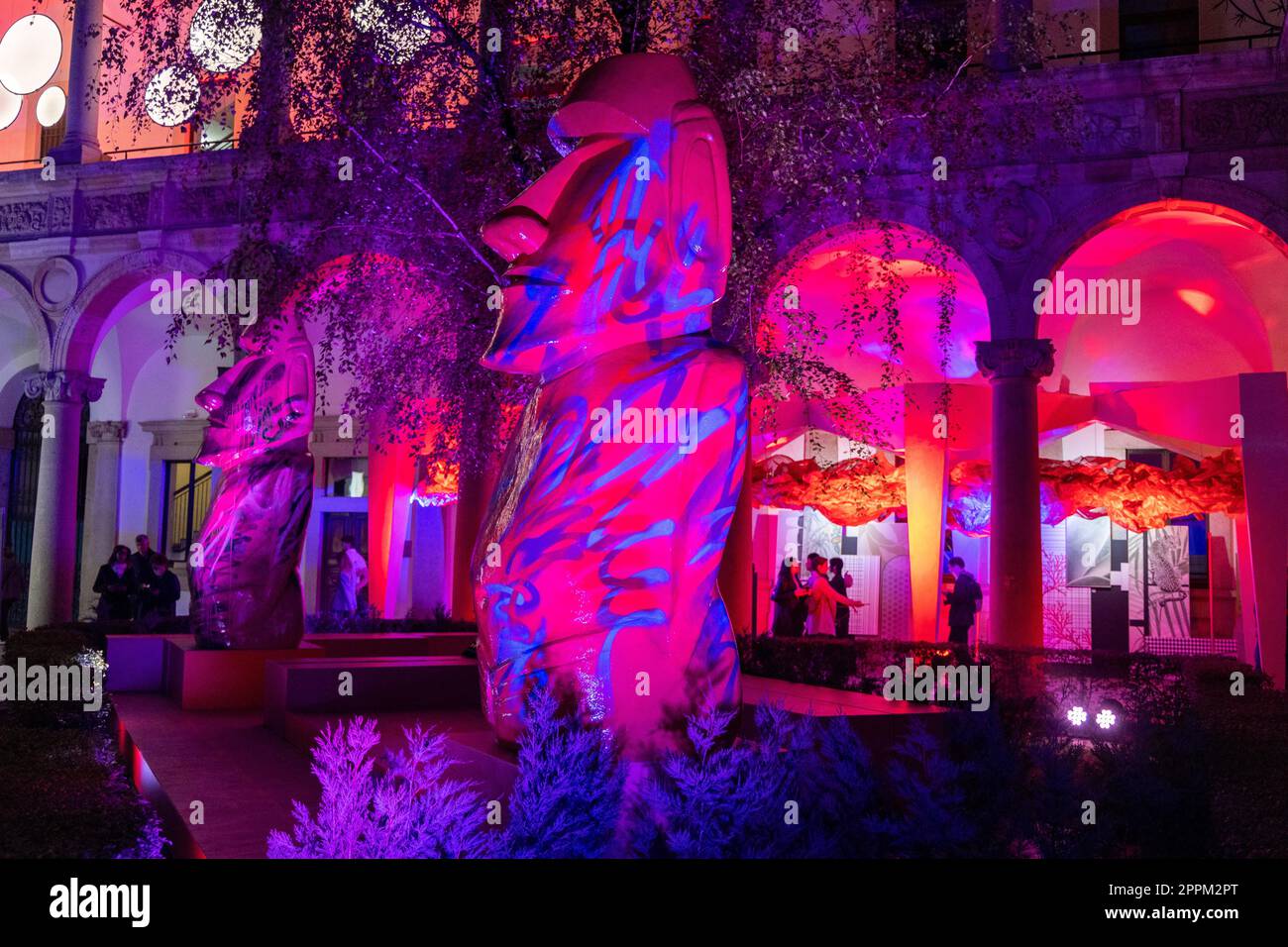 Milan, Italy april 23 2023 Fuorisalone Milan design week Interni